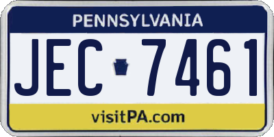 PA license plate JEC7461