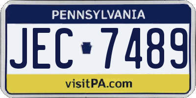 PA license plate JEC7489