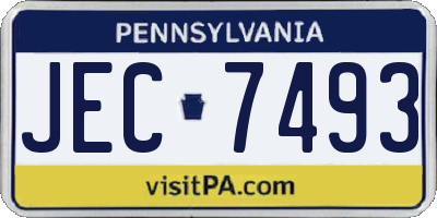 PA license plate JEC7493