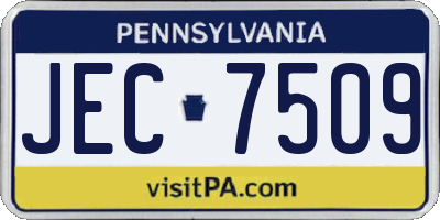 PA license plate JEC7509