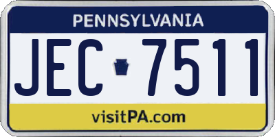 PA license plate JEC7511