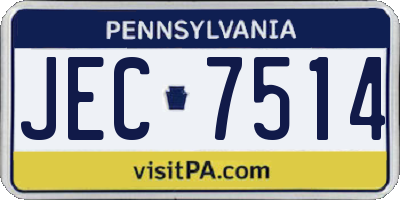PA license plate JEC7514