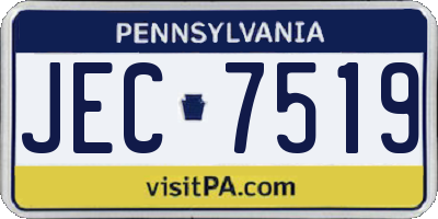 PA license plate JEC7519