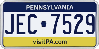 PA license plate JEC7529