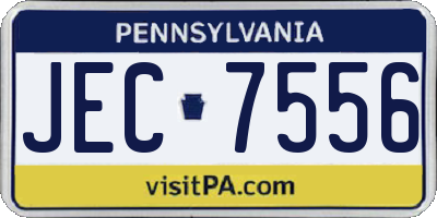 PA license plate JEC7556