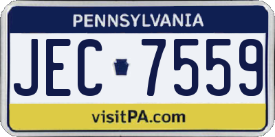 PA license plate JEC7559