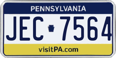 PA license plate JEC7564