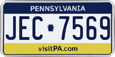 PA license plate JEC7569