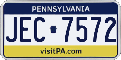 PA license plate JEC7572