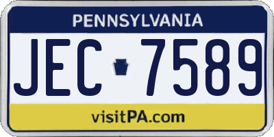 PA license plate JEC7589