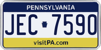 PA license plate JEC7590
