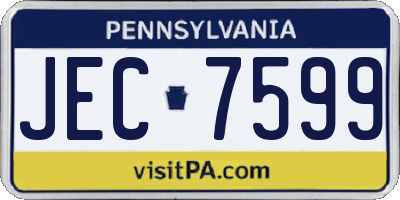 PA license plate JEC7599
