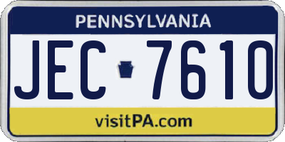 PA license plate JEC7610