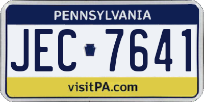 PA license plate JEC7641