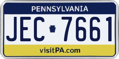 PA license plate JEC7661
