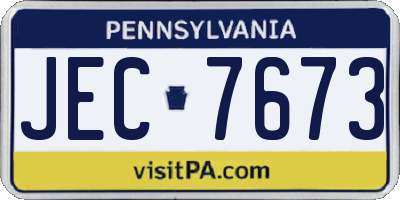PA license plate JEC7673