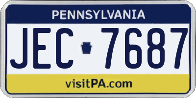 PA license plate JEC7687