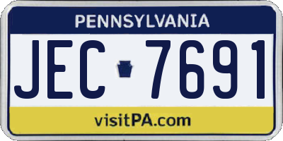 PA license plate JEC7691