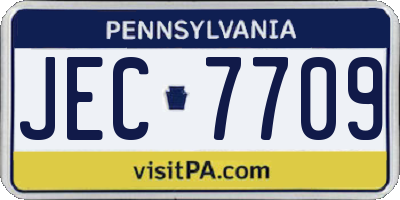PA license plate JEC7709
