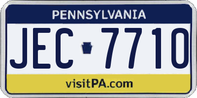 PA license plate JEC7710