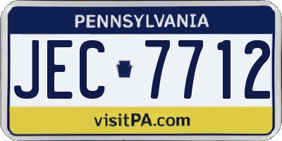 PA license plate JEC7712
