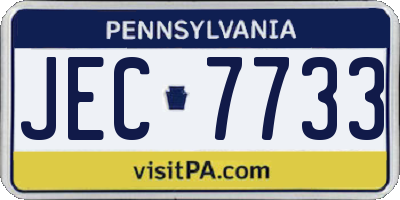 PA license plate JEC7733