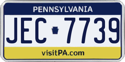 PA license plate JEC7739