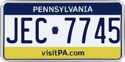 PA license plate JEC7745