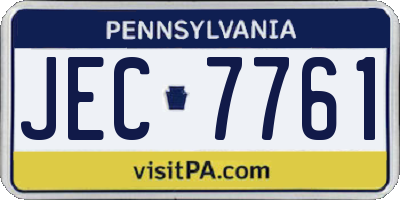 PA license plate JEC7761