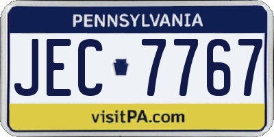 PA license plate JEC7767