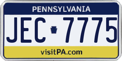 PA license plate JEC7775