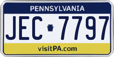PA license plate JEC7797