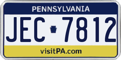 PA license plate JEC7812