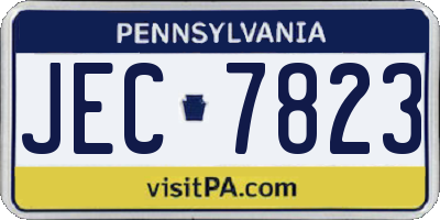 PA license plate JEC7823
