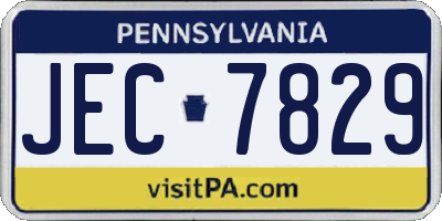 PA license plate JEC7829