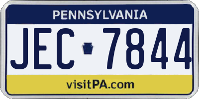 PA license plate JEC7844