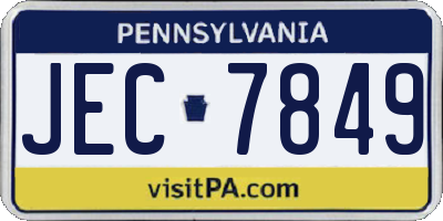 PA license plate JEC7849