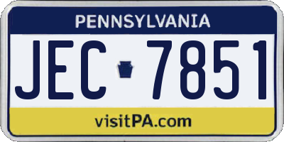 PA license plate JEC7851