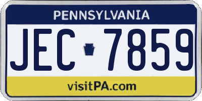 PA license plate JEC7859