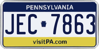 PA license plate JEC7863