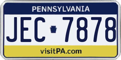 PA license plate JEC7878
