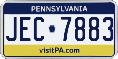 PA license plate JEC7883