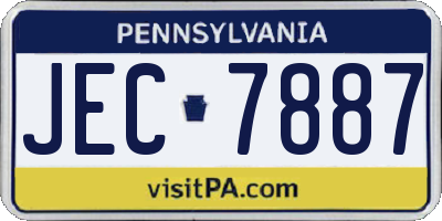 PA license plate JEC7887