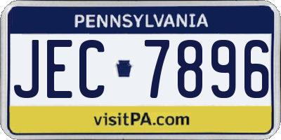 PA license plate JEC7896