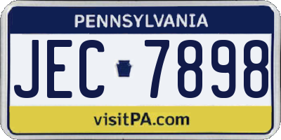 PA license plate JEC7898