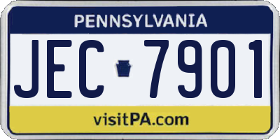 PA license plate JEC7901