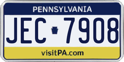 PA license plate JEC7908