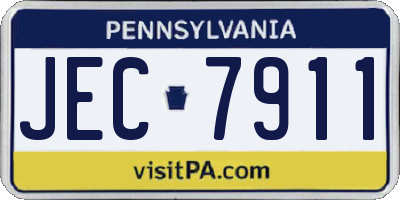 PA license plate JEC7911