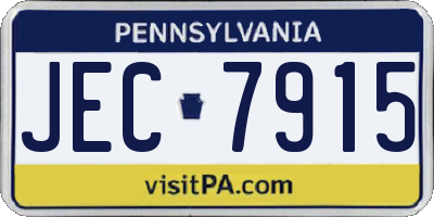 PA license plate JEC7915