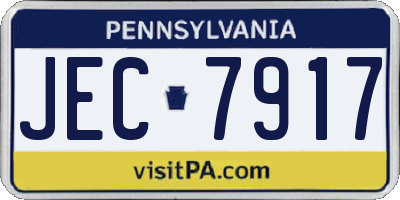 PA license plate JEC7917